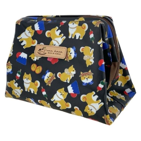 Waterproof Shiba Large Opening Makeup Cosmetic Bag - Picture 1 of 15